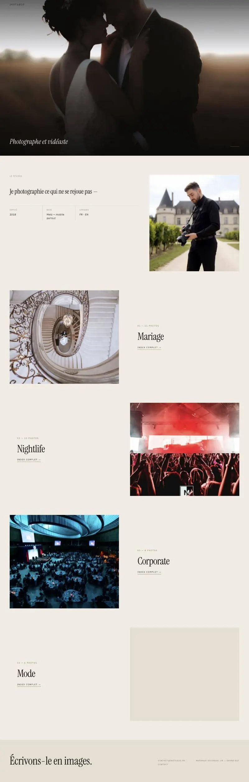 jkstudio.fr home page on desktop